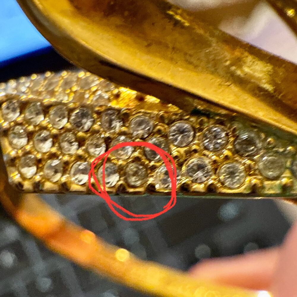 Kate Spade Crystal Bow Gold Tone Hinged Bracelet - Picture 9 of 9